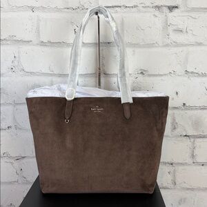 Kate Spade 454 Suede Large Tote Hot Fudge Brown